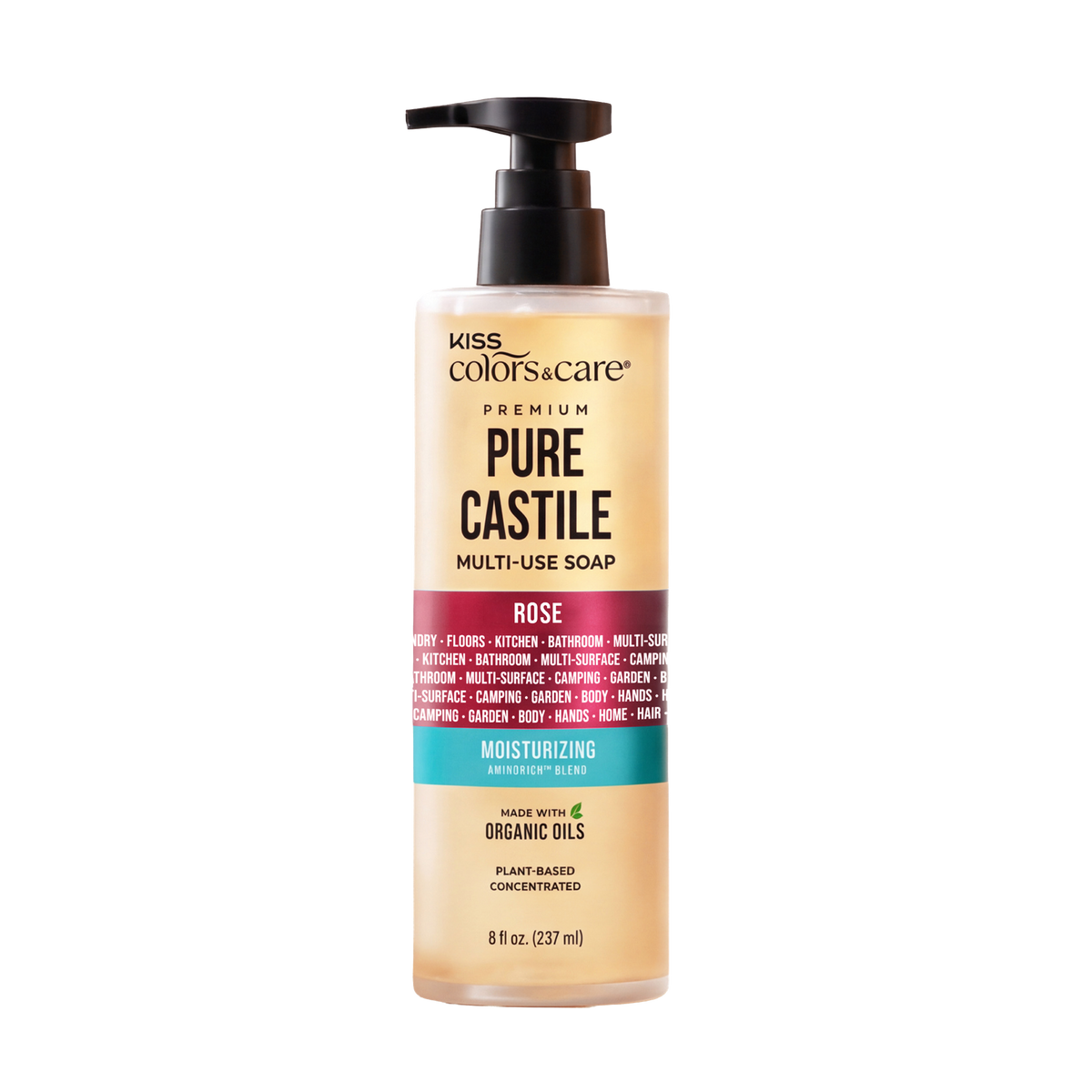Premium Pure Castile Soap - 8 oz - Rose