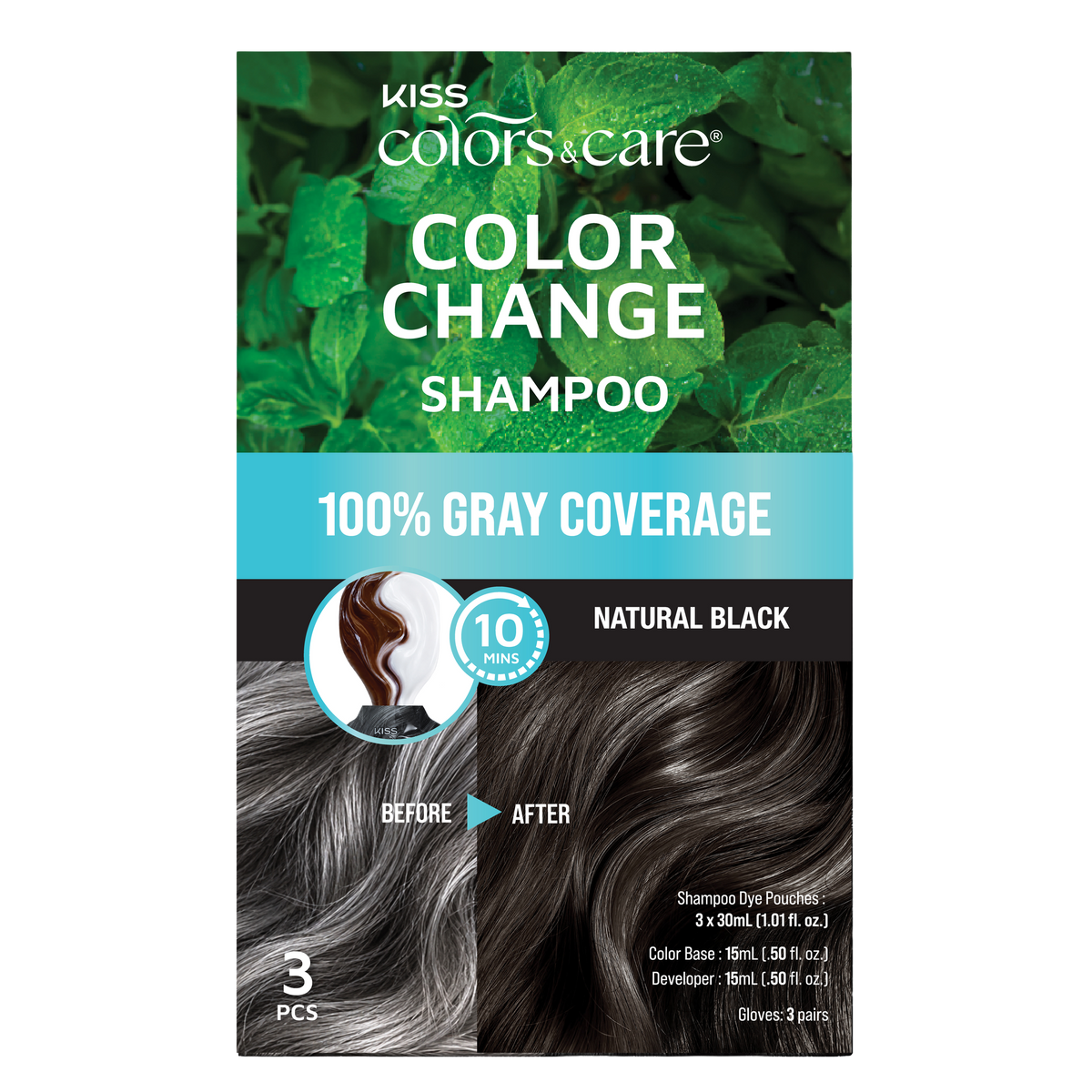 Color Change Shampoo - 3 pc Sachet - Black