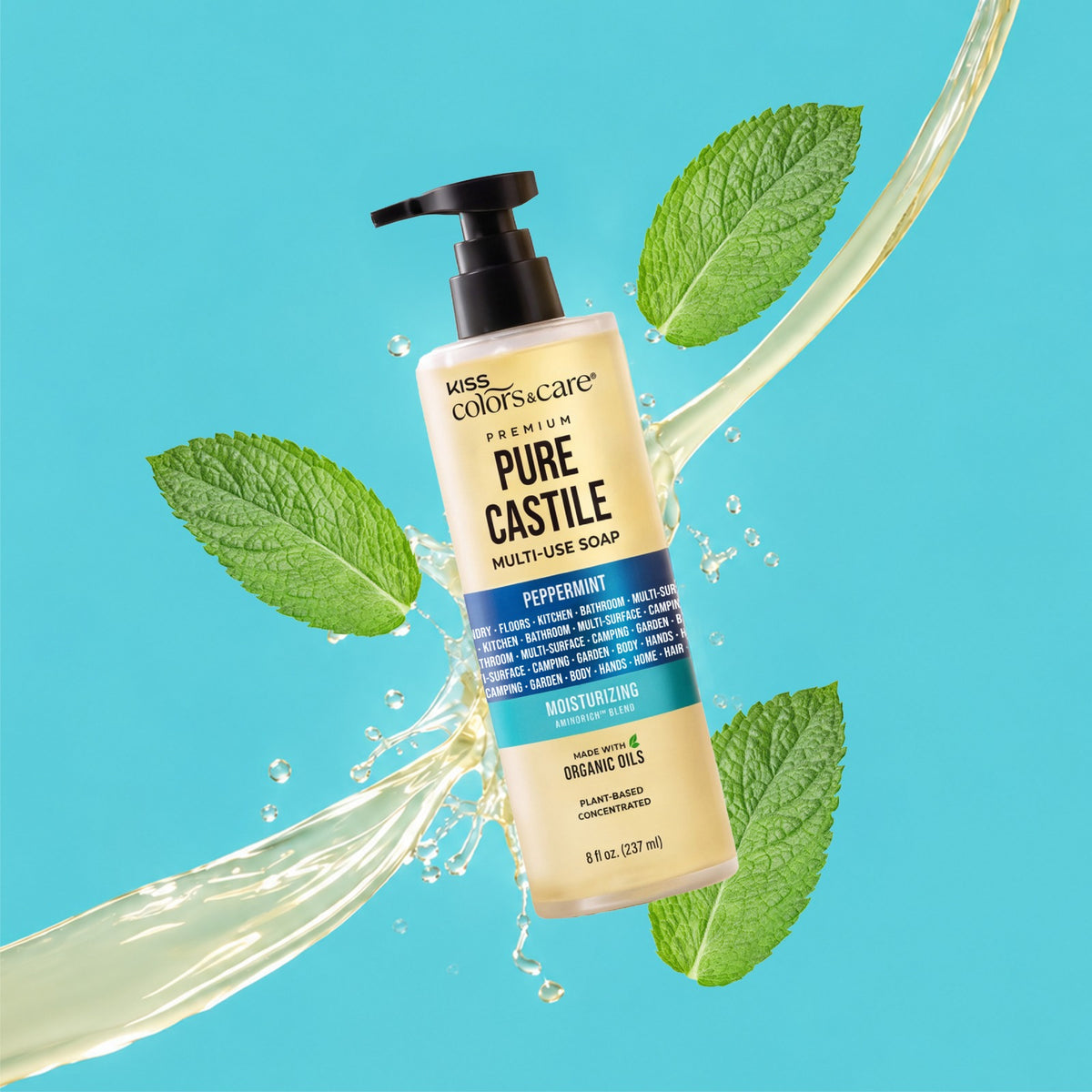Premium Pure Castile Soap - 8 oz - Peppermint