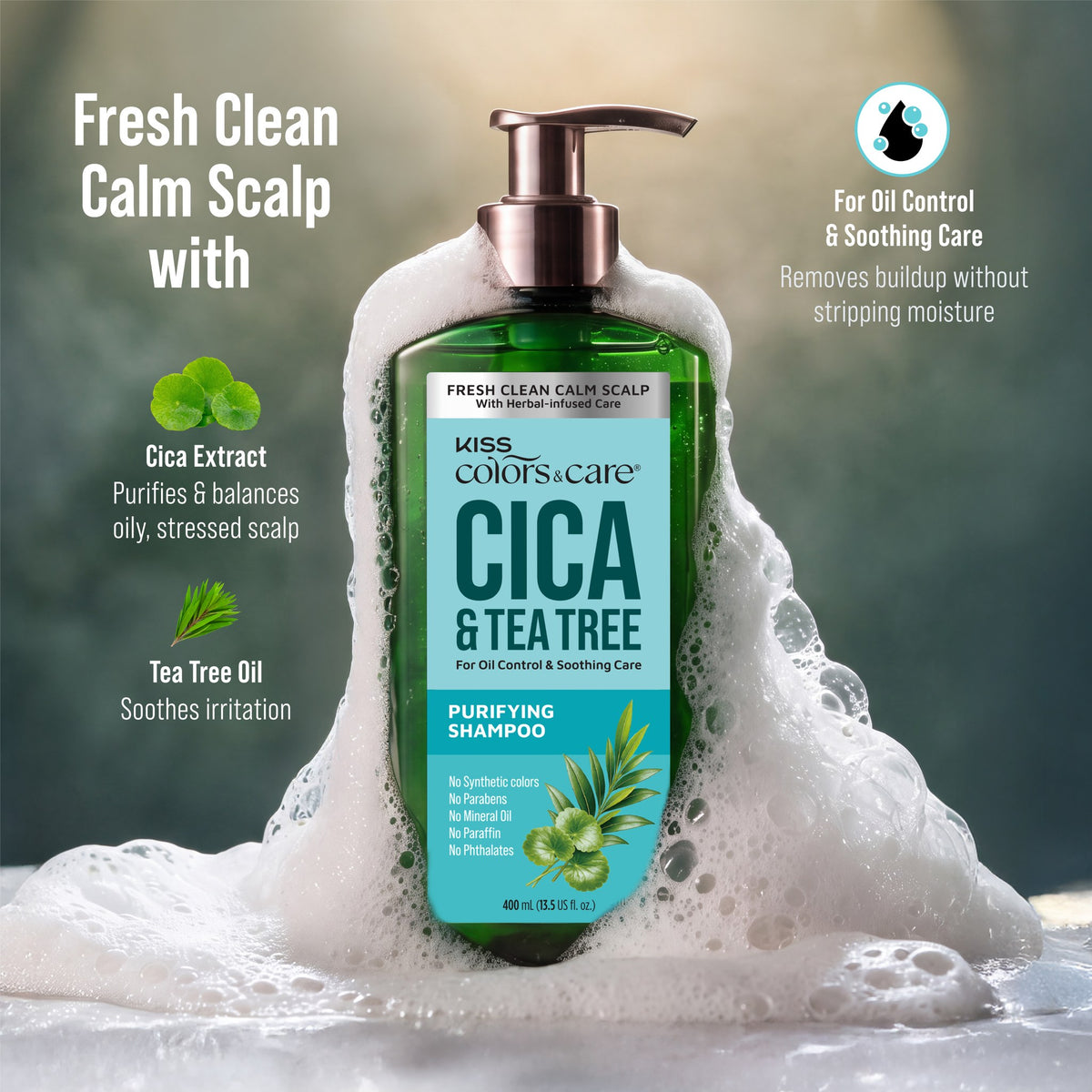 Cica & Tea Tree Purifying Shampoo - 400 mL - photo 9