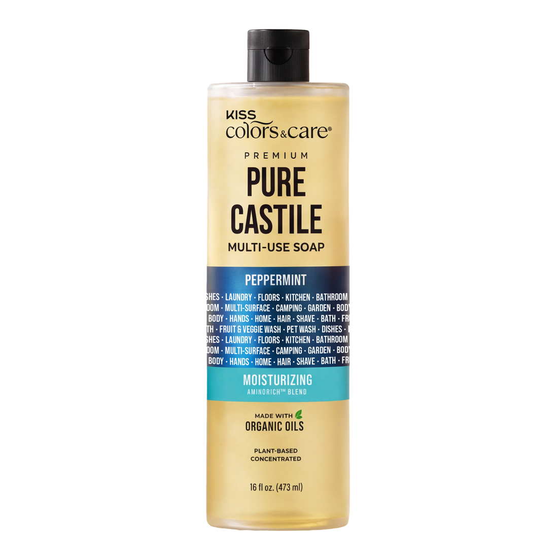 Premium Pure Castile Soap - 16 oz - Peppermint