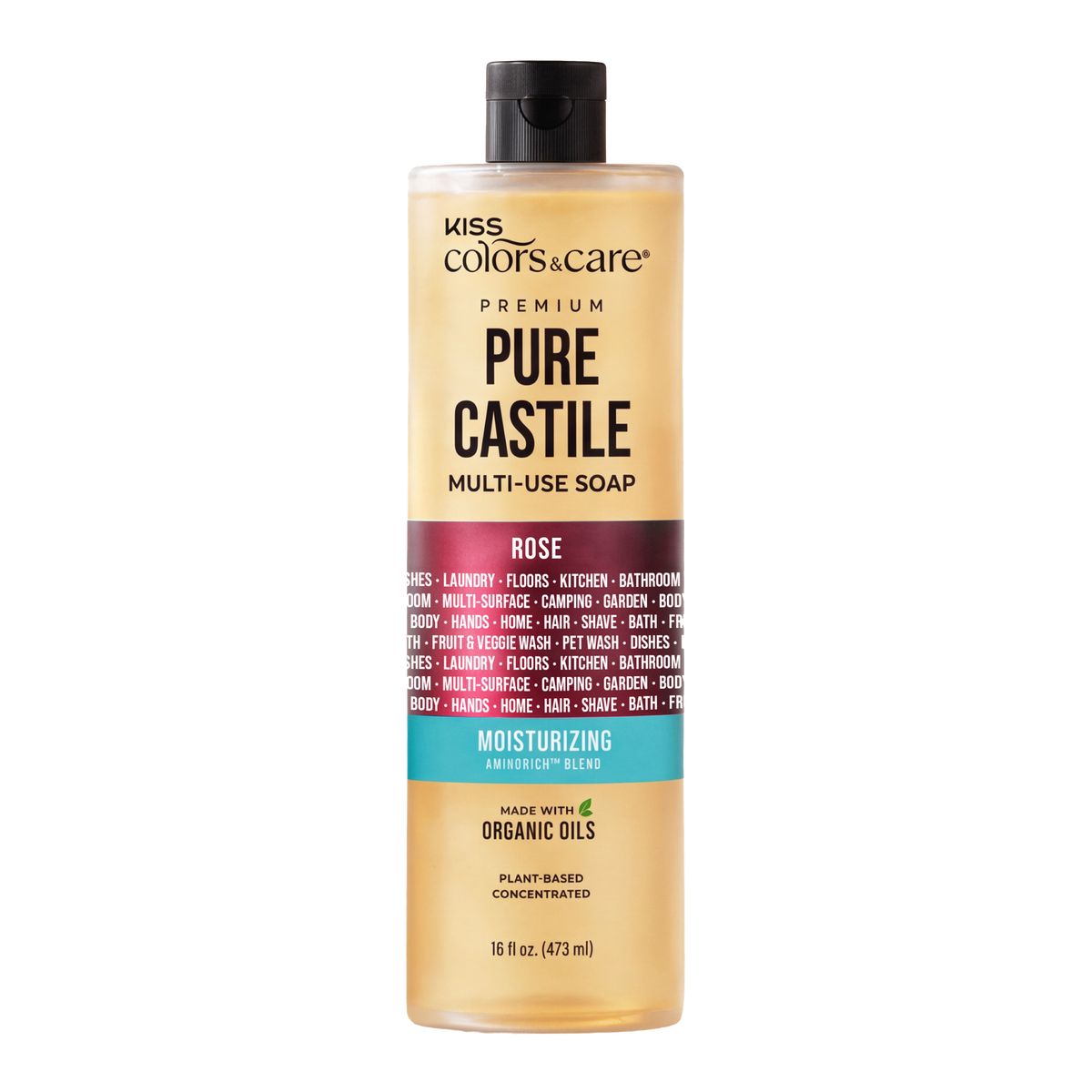Premium Pure Castile Soap - 16 oz - Rose