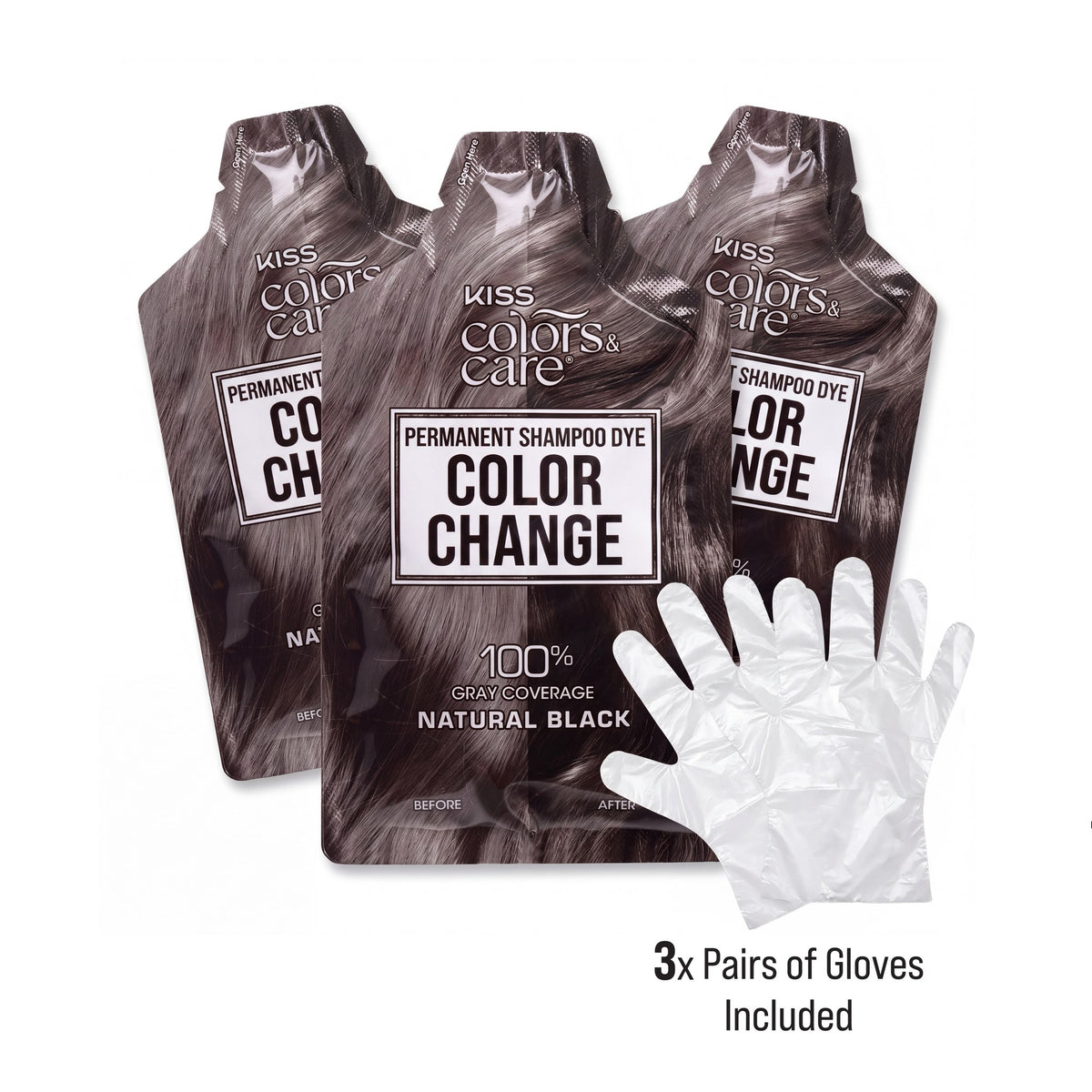 Color Change Shampoo - 3 pc Sachet - Black - photo 3