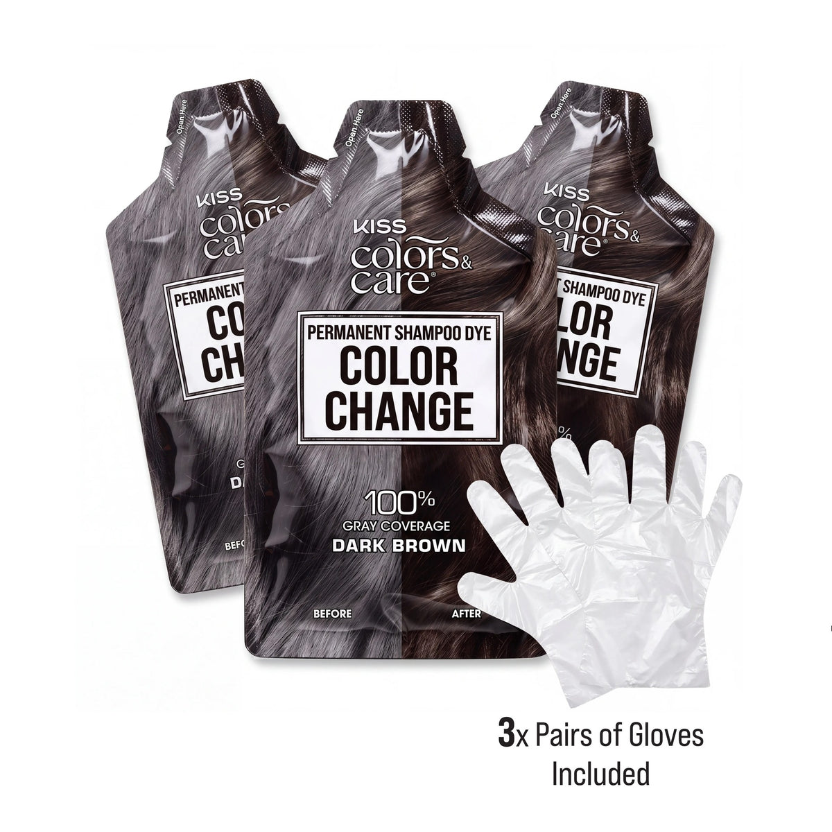 Color Change Shampoo - 3 pc Sachet - Dark Brown - photo 3