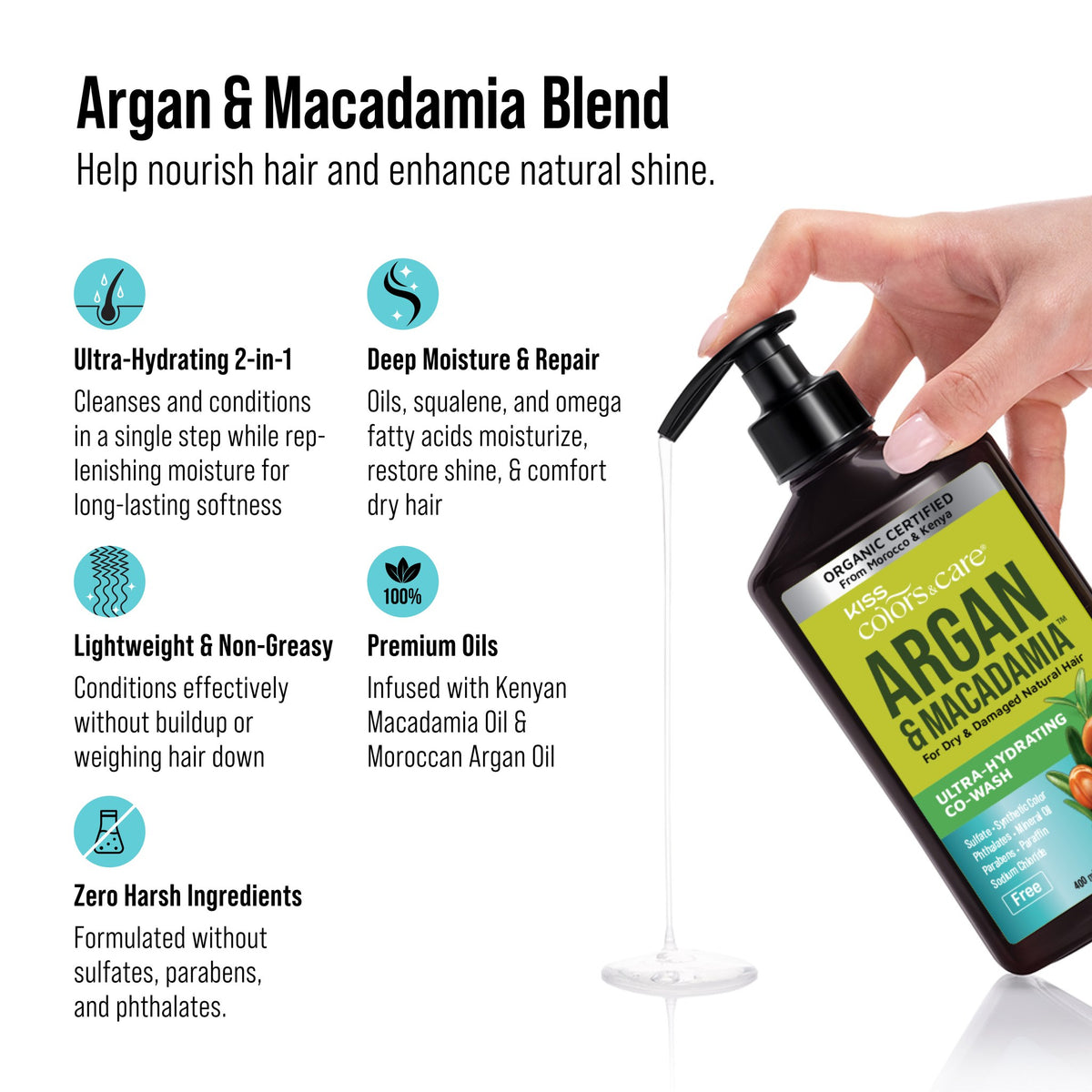 Argan &amp; Macadamia Co-Wash - 400 mL - photo 6