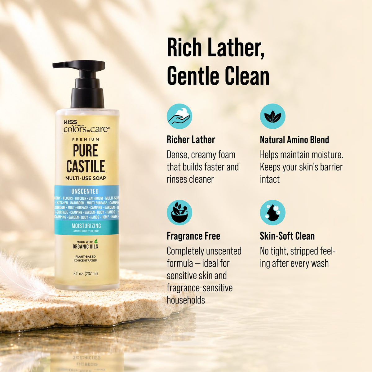 Premium Pure Castile Soap - 8 oz - Unscented - photo 5