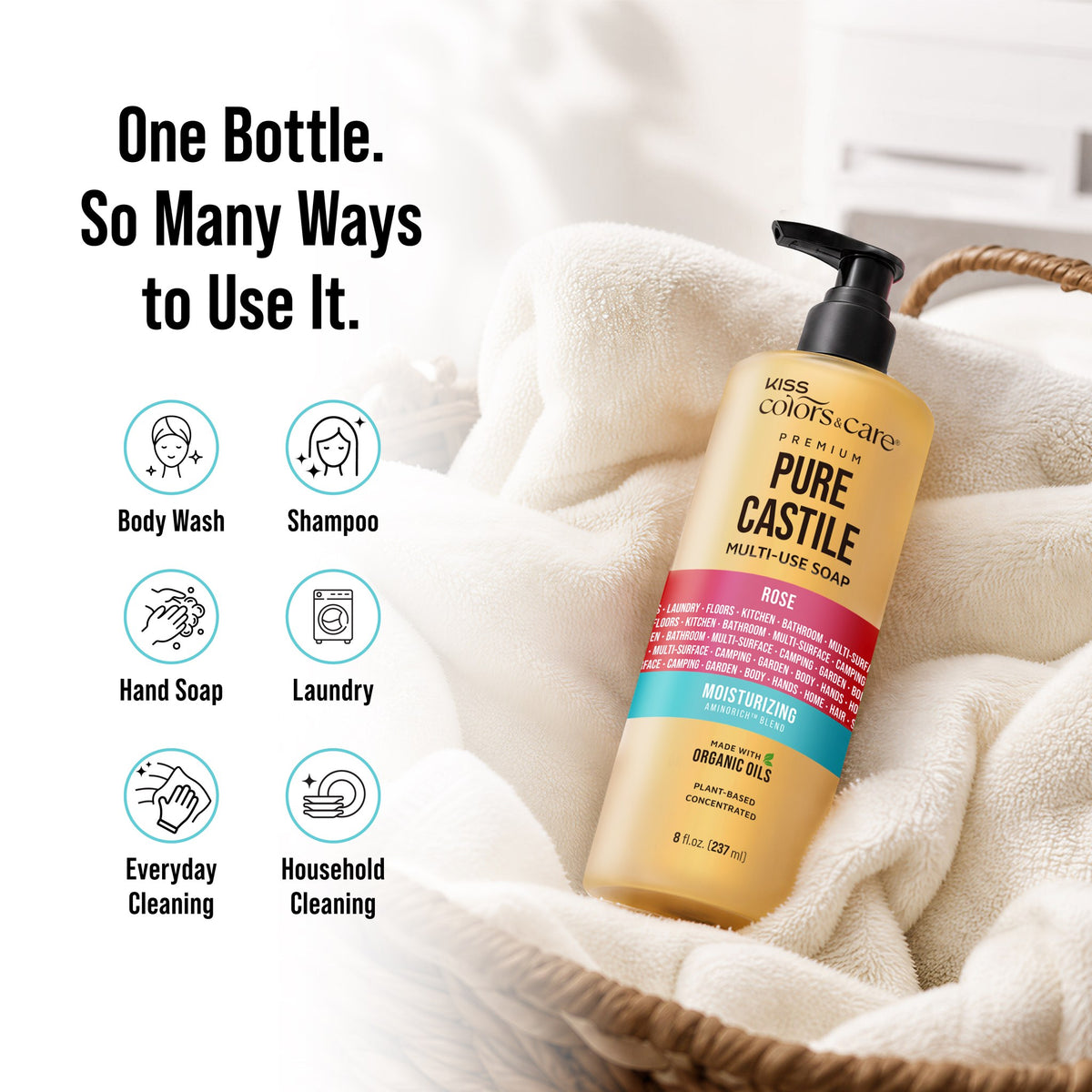 Premium Pure Castile Soap - 8 oz - Rose - photo 9