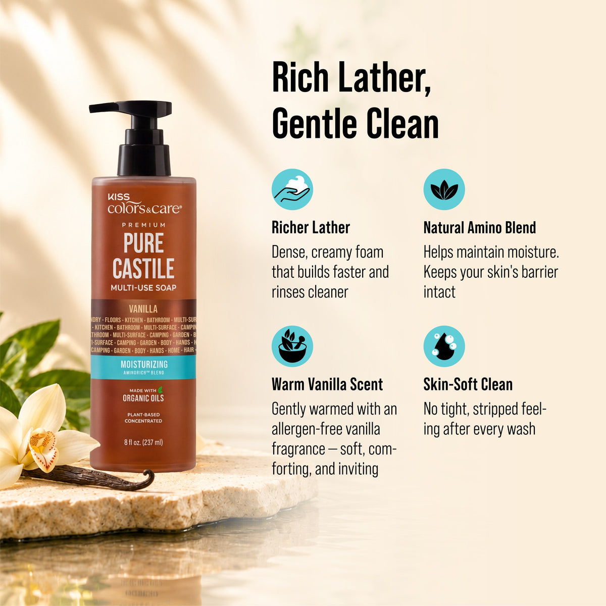 Premium Pure Castile Soap - 8 oz - Vanilla - photo 6